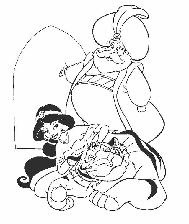 Plansa de colorat cu Aladdin 46 41
